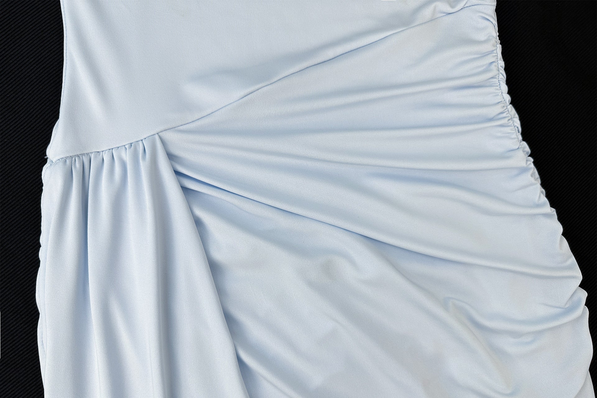 Women slash shoulder strap, sexy pleated irregular maxi dress 18