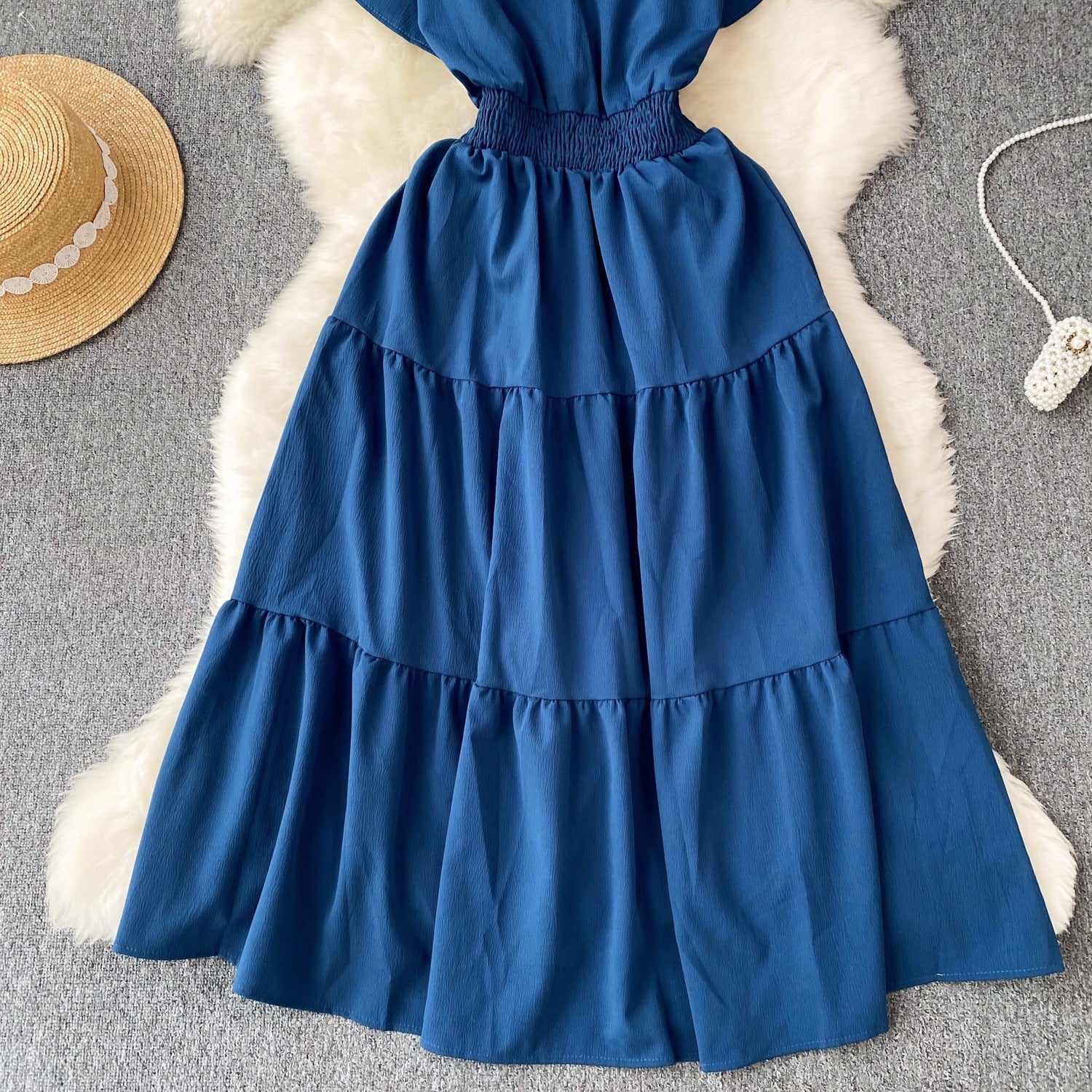 Women vintage pleated Long Dress 26