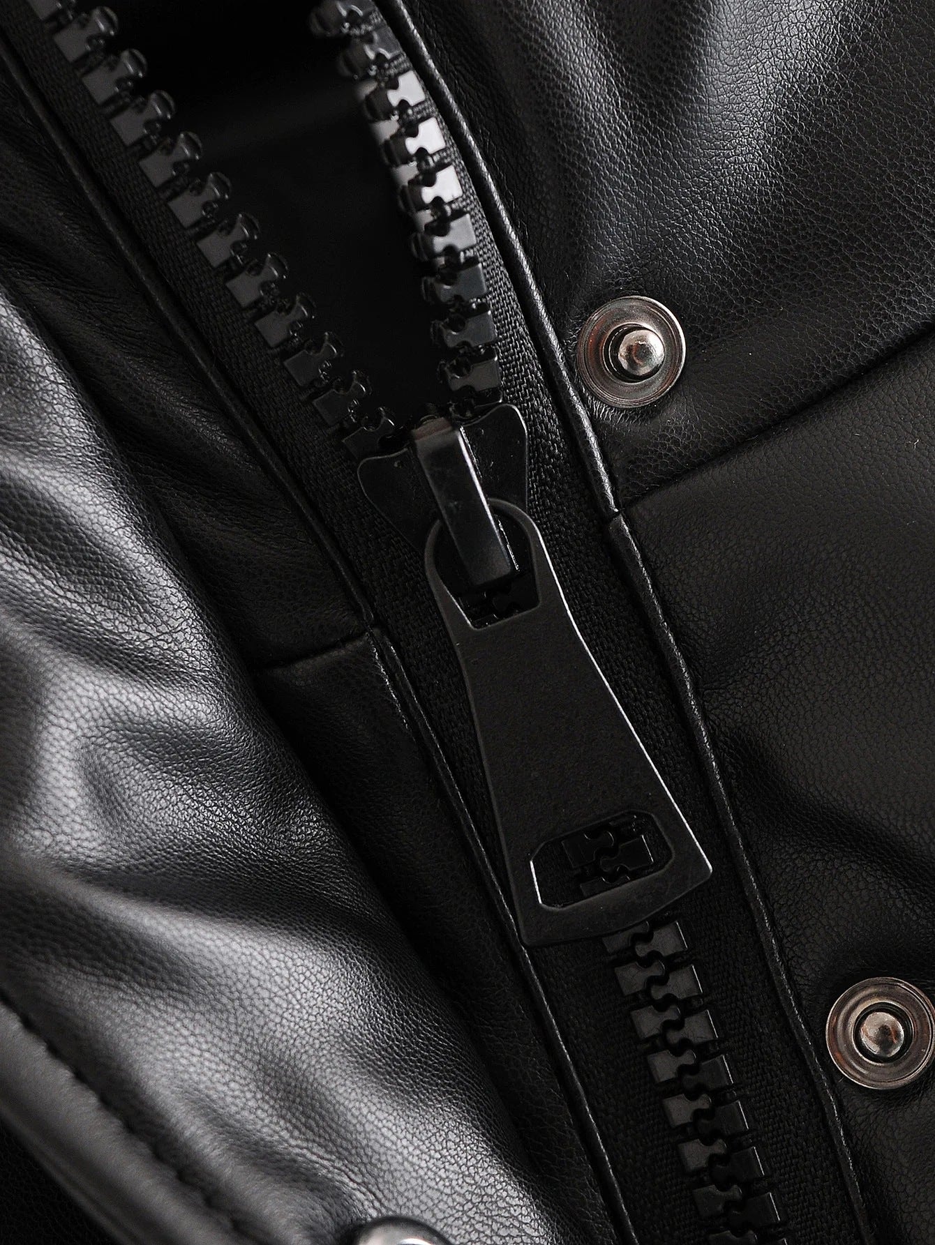 Leather Casual solid color leather cotton-padded Stand Collar jacket 60