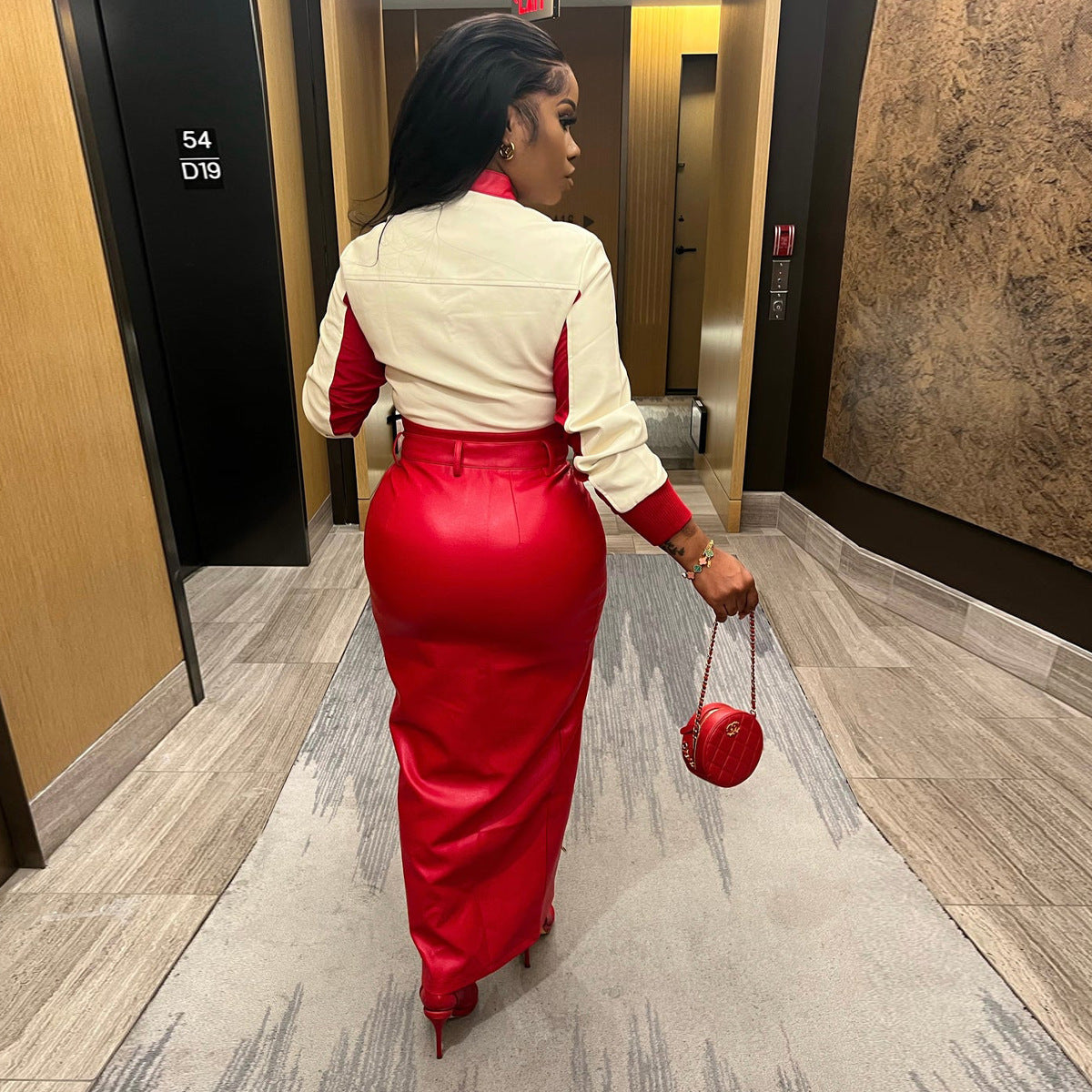 Women's PU Leather Print Jacket 8