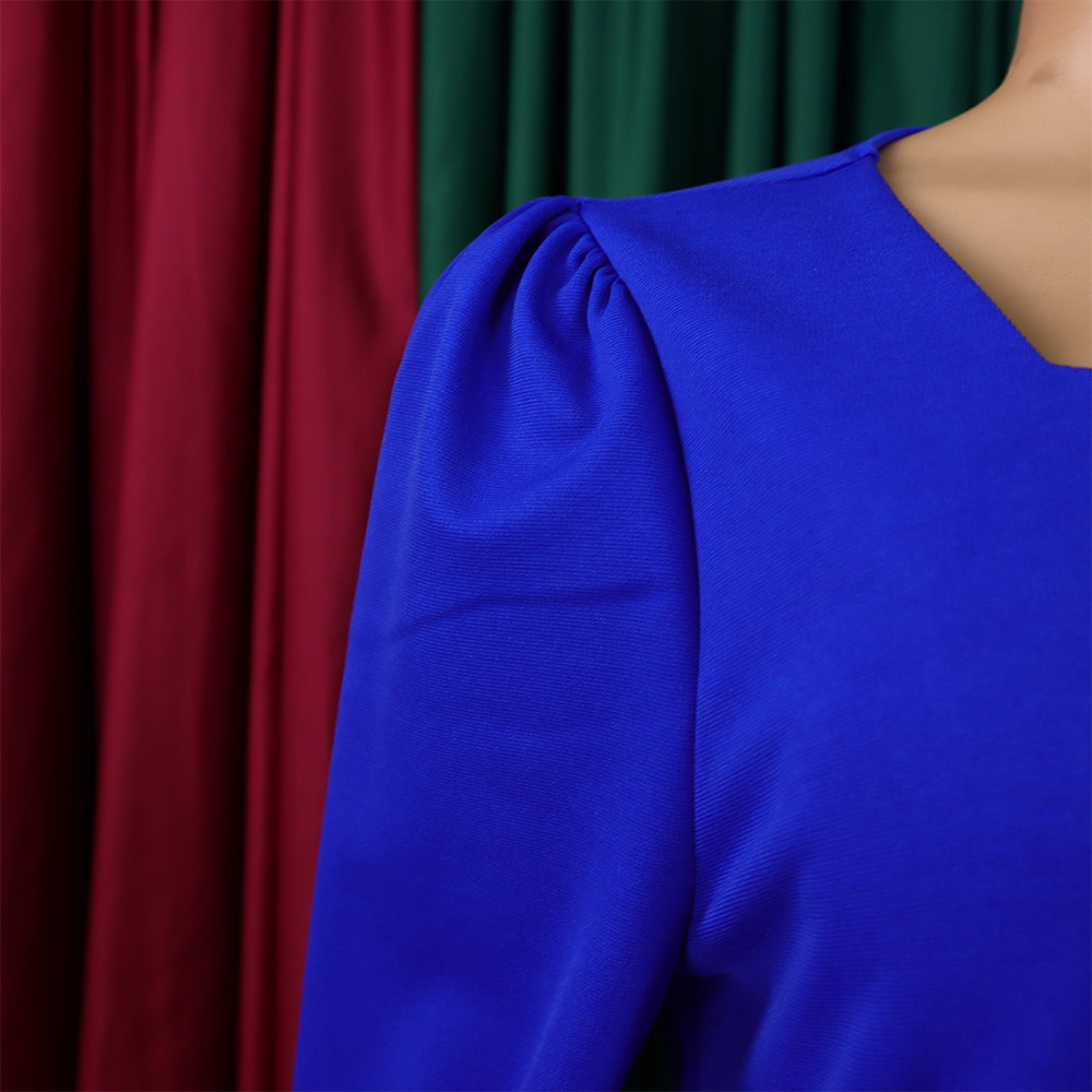 Plus Size African Women Long Sleeve Solid Loose Wide Leg Jumpsuit 25