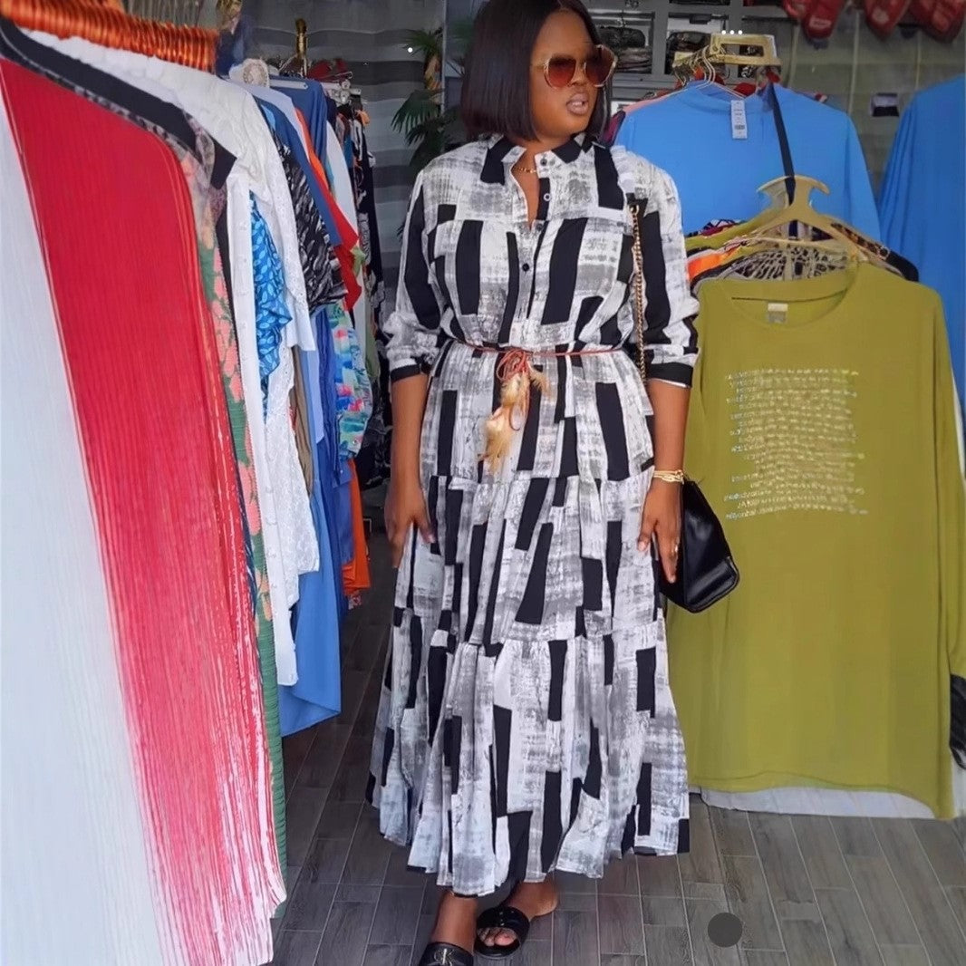 Plus Size Women Patchwork Maxi dress