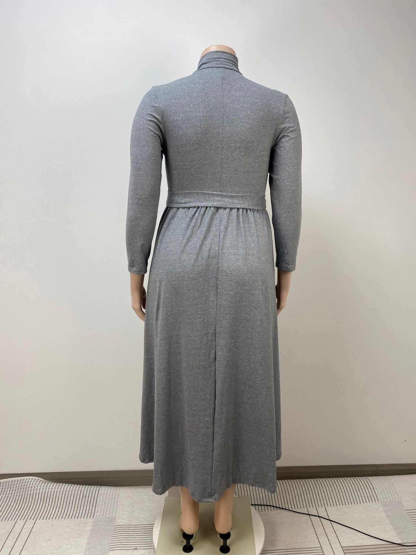 Plus size Women high neck long sleeve dress 8