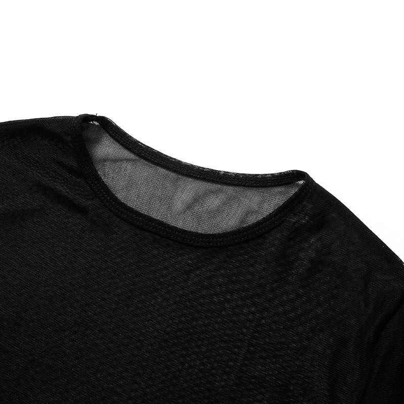 Spring Women's Fashionable Sexy See-Through  Mesh Long-Sleeved Slim Dress 10