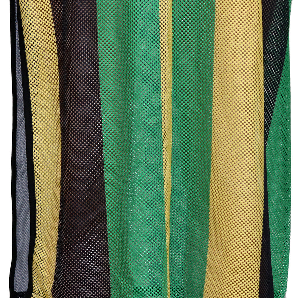 Women's summer short-sleeved striped color-block slit dress 20