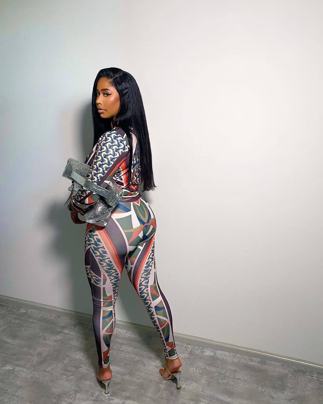 Women's Sport Casual Fashion Print Two-Piece Pants Set 15