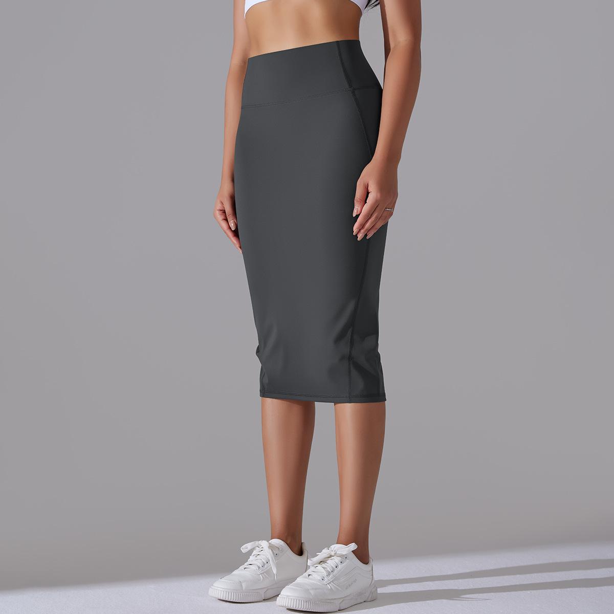 Women High Waist Stretch Slit Sports Skirt 60