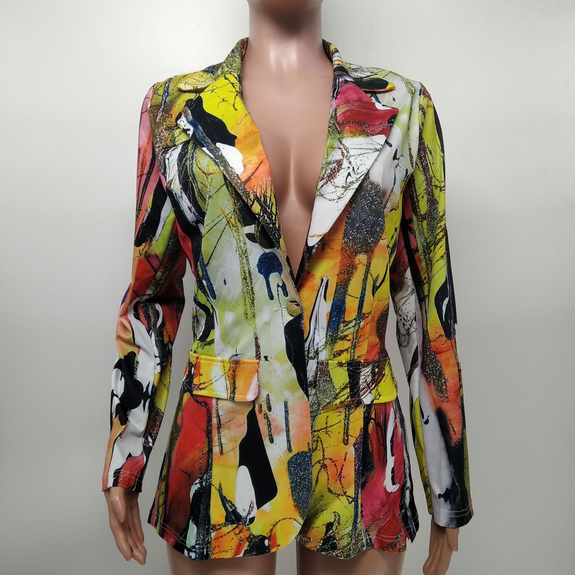 Women Casual Print Blazer 17
