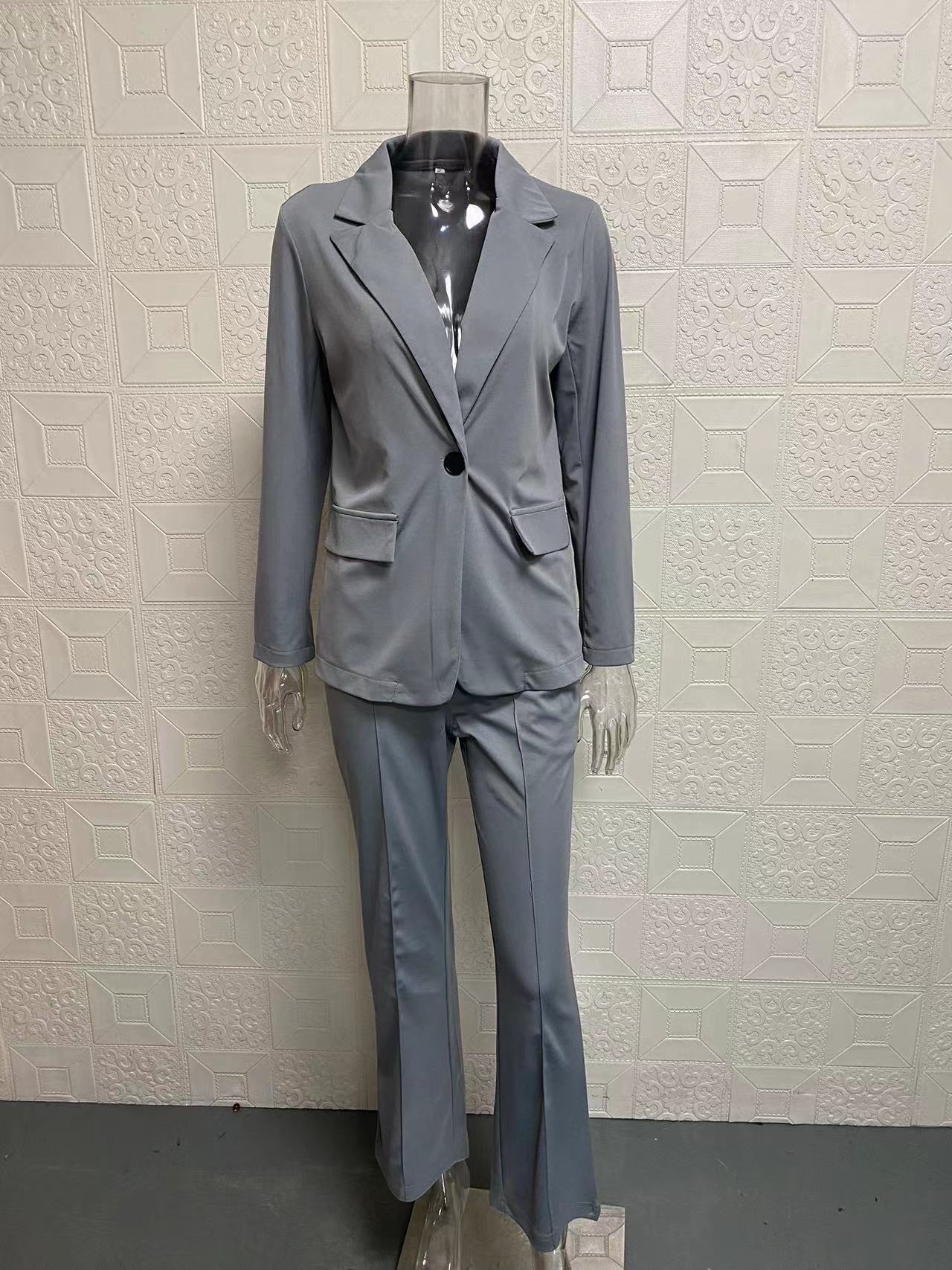 Spring/Summer Fashion Turn-Down Collar Blazer Pants Set 34