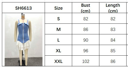 Summer Sexy Zipper Strap Women's Patchwork Pleated Short Dress 15