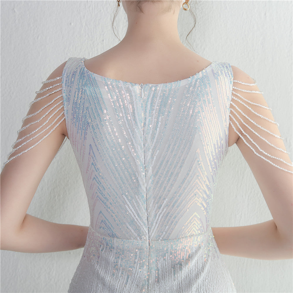 Positioning flower bead piece beading sexy party dinner ceremony concert long dress 28