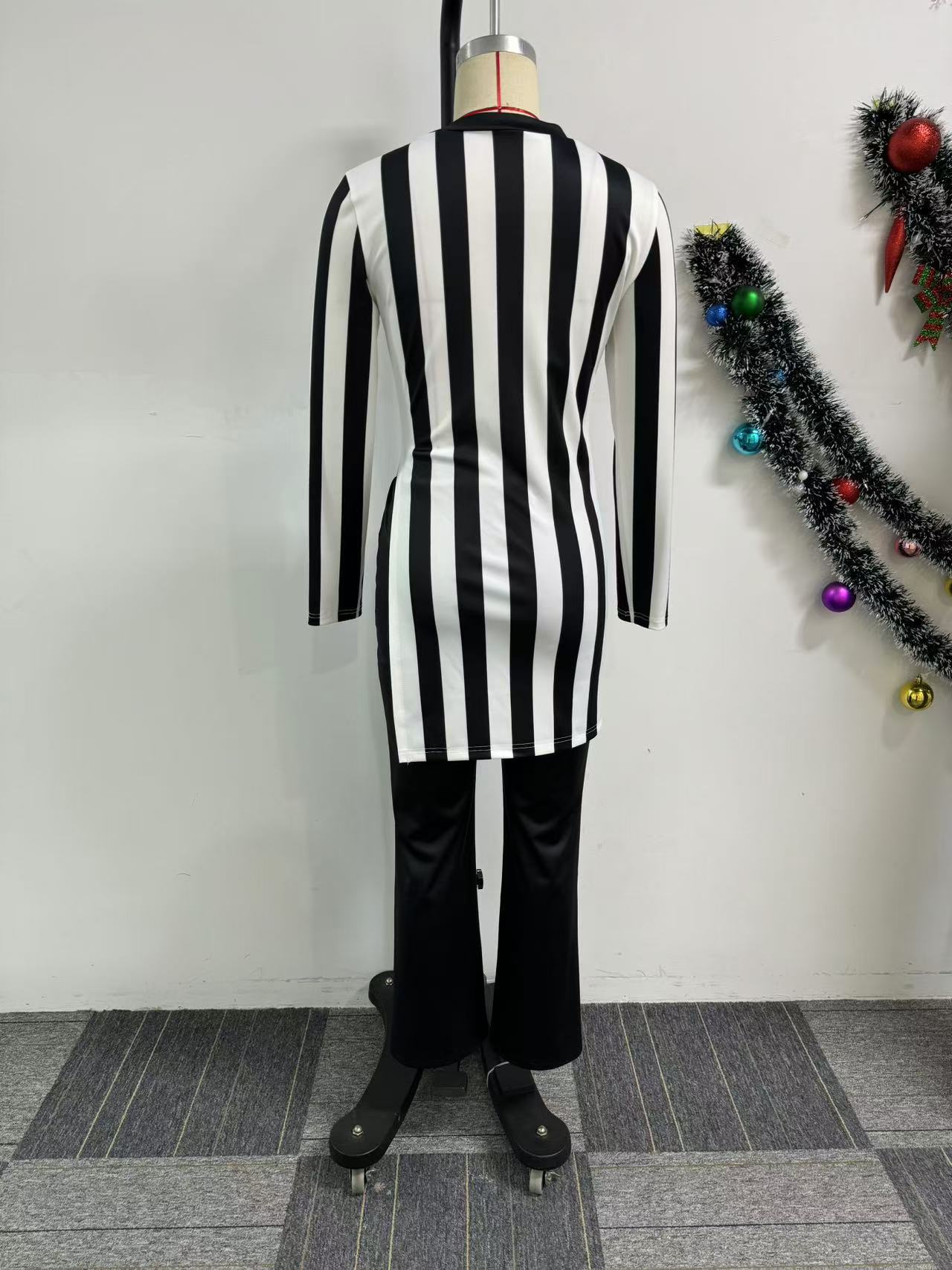 Women stripe printed long-sleeved top and pants two-piece set 17