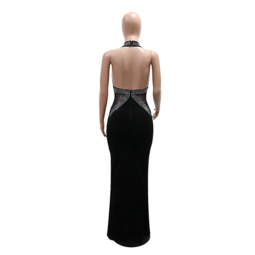 Sexy Halter Neck Low Back Fashion Sleeveless Slim Long Party Evening Dress 8