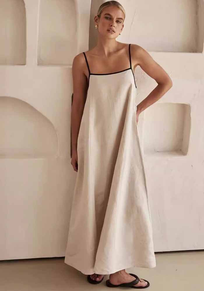 Spring Summer Women's Fashion Casual Strap Dress With Pockets