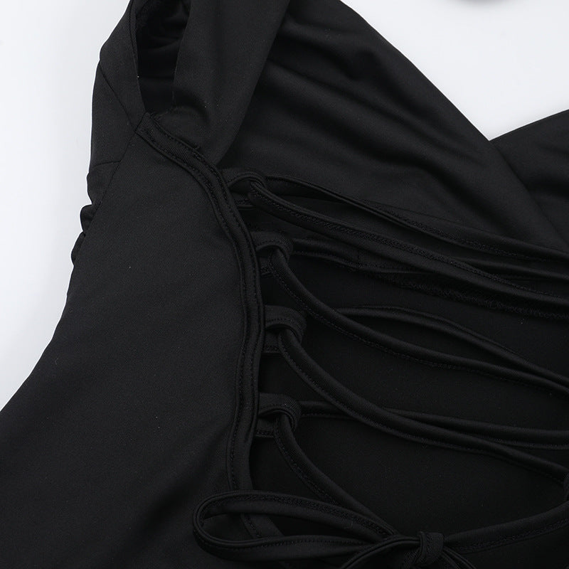 Women Strap Dress Sexy Backless Lace-Up Dress 18