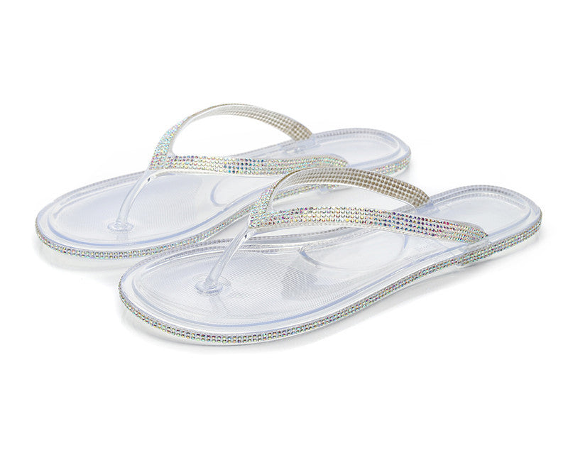 Plus Size Women Diamond Flip Flops 11