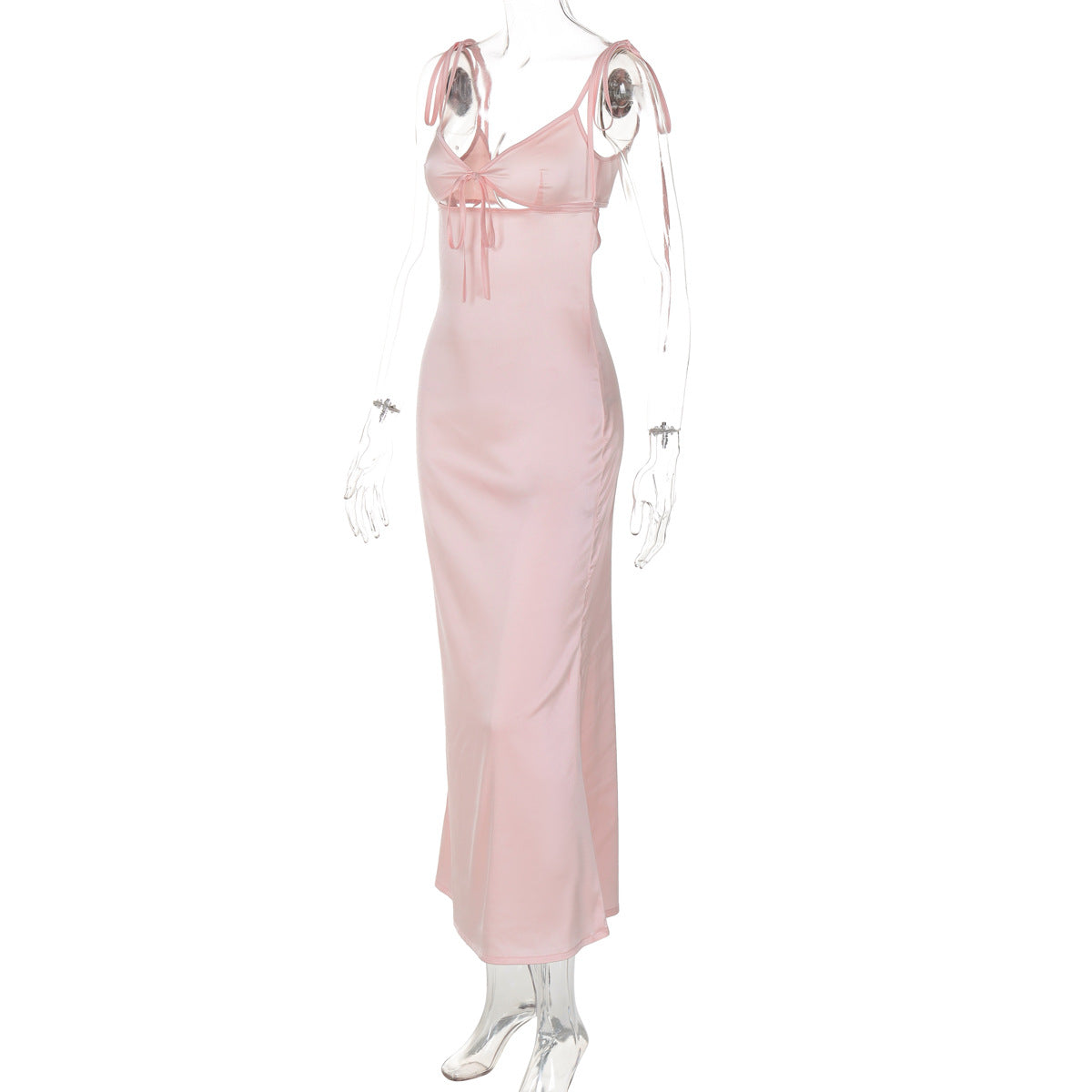 Women Summer Sexy V-neck Lace Suspender Sleeveless Lace Dress 6