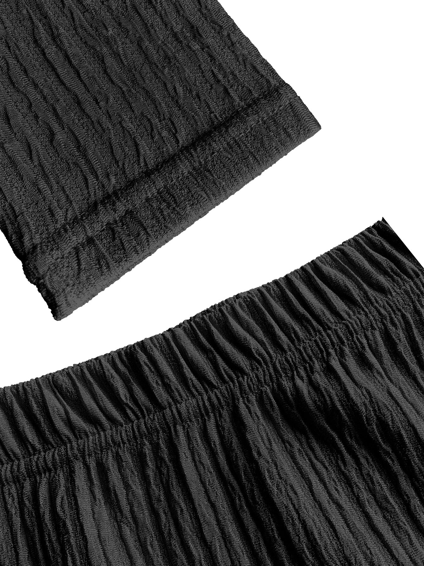 Women Solid Zippered Cropped Top Two-piece set with ruffled skirt 19