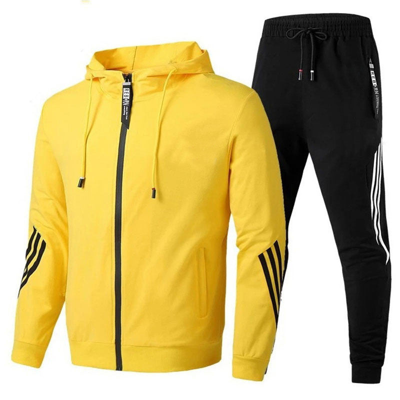 Trendy Zipper Hoodies Sweatpants Two Piece Set Men's Sports Tracksuit 15