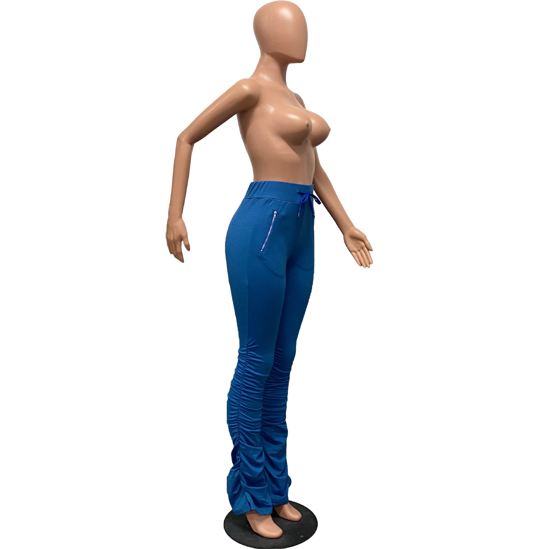 Women's Sports Casual Zipper Pockets Drawstring Fleece Fabric Pants 8