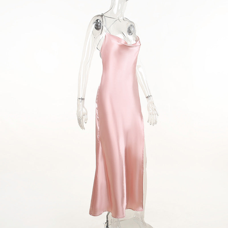 Sexy Dress Slim Fit Low Back Bodycon Split Party Strap Dress 15