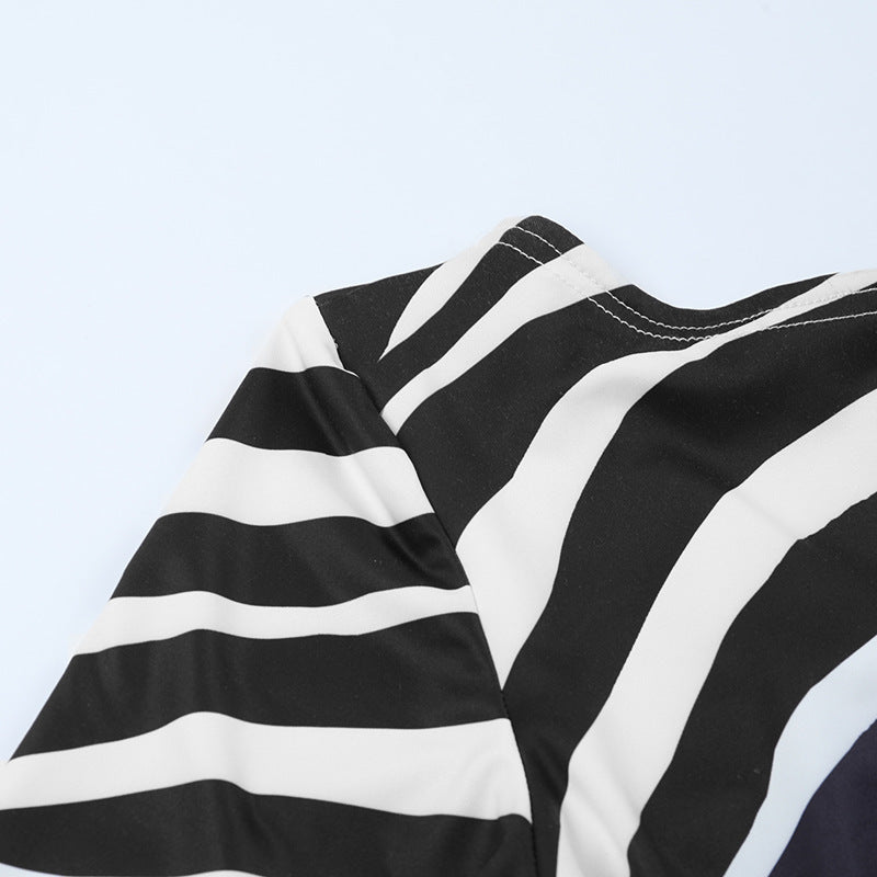 Women Sexy Backless Animal Print Long-Sleeved Bodycon Dress 15