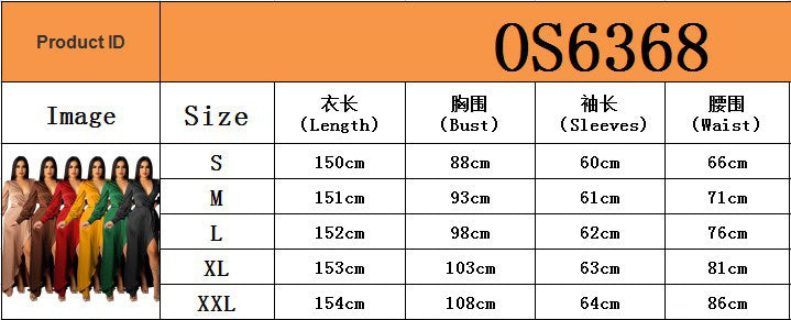 Women's Fashionable And Sexy V-Neck Solid Color Satin Lace-Up Irregular Long Dress 18