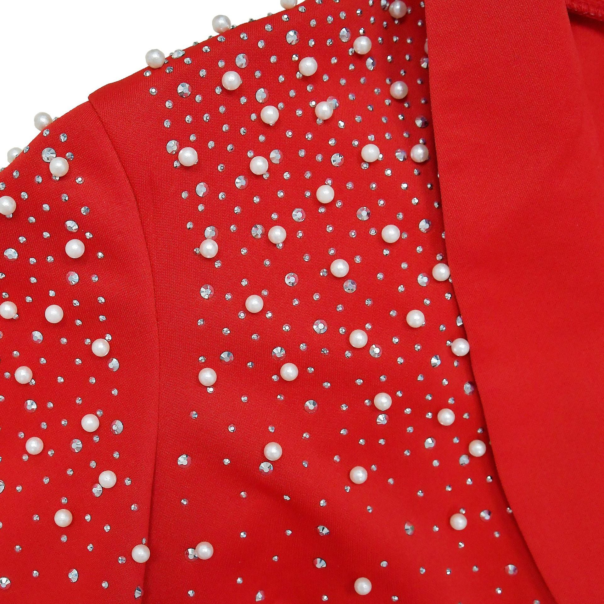 Women's Fashion Solid Color Beaded Turndown Collar Long Sleeve Blazer 25