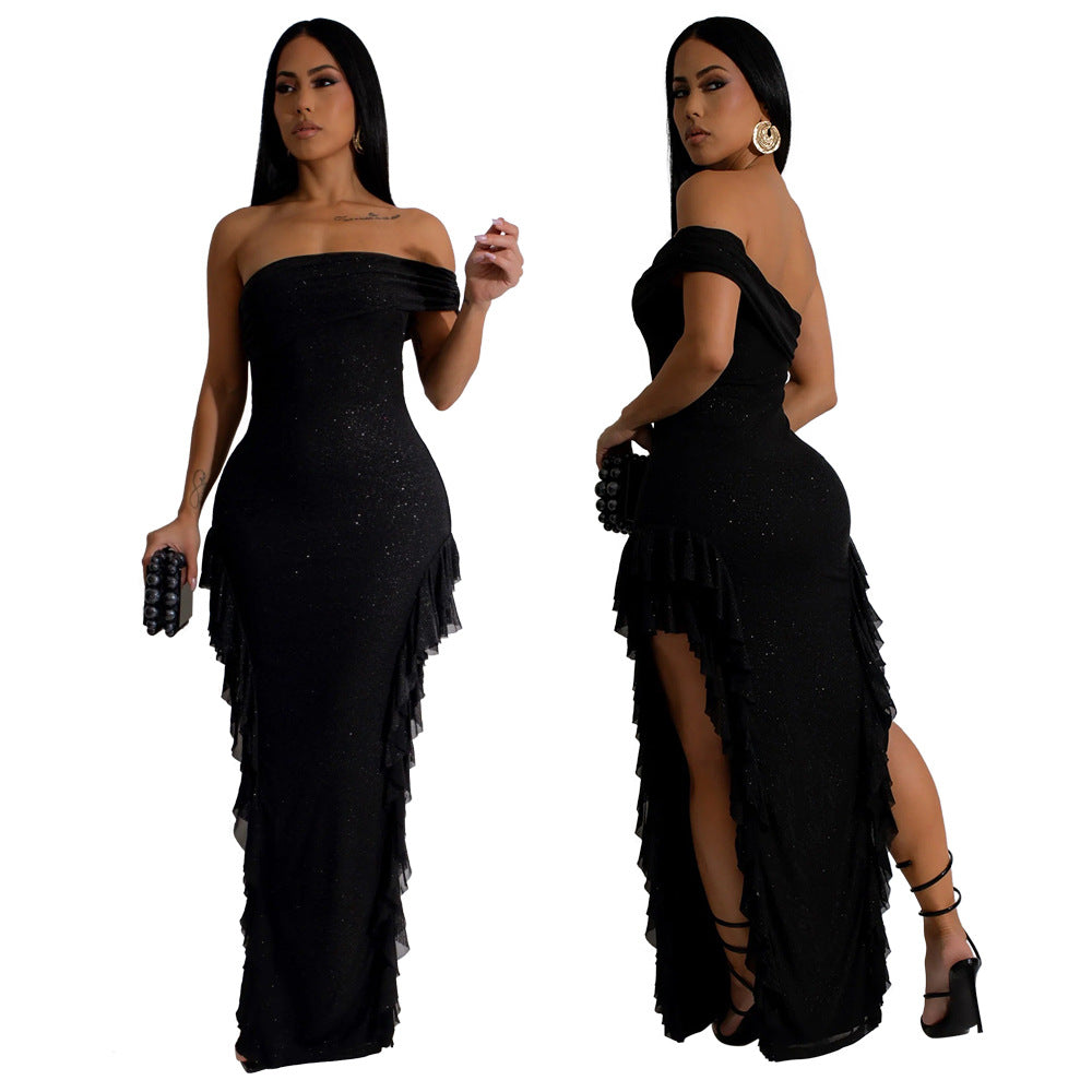Women slit sexy Off Shoulder dress