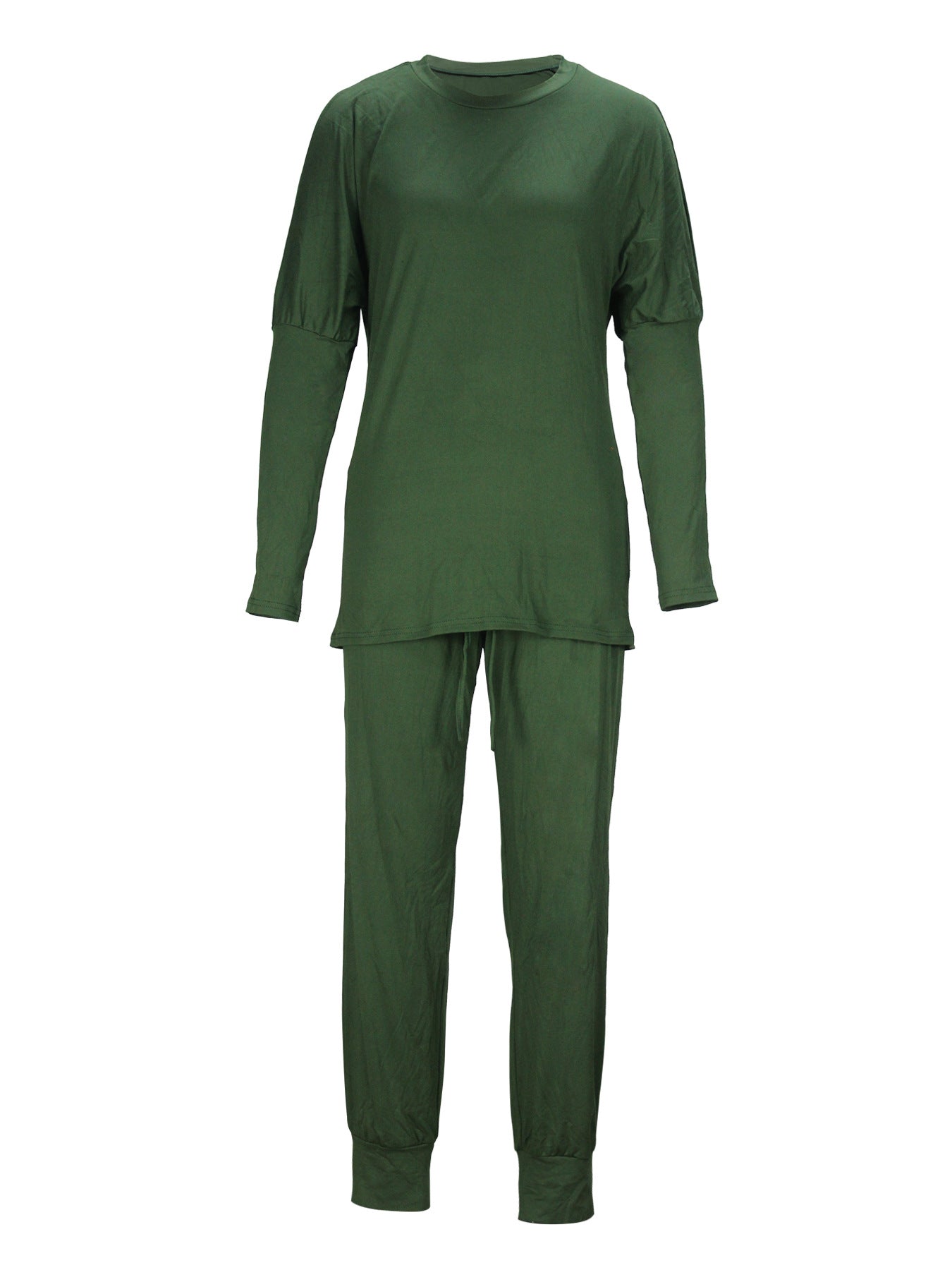 Autumn and Winter Women's Clothing Round Neck Loose Solid Color Long Casual Two-piece Pants Set 38