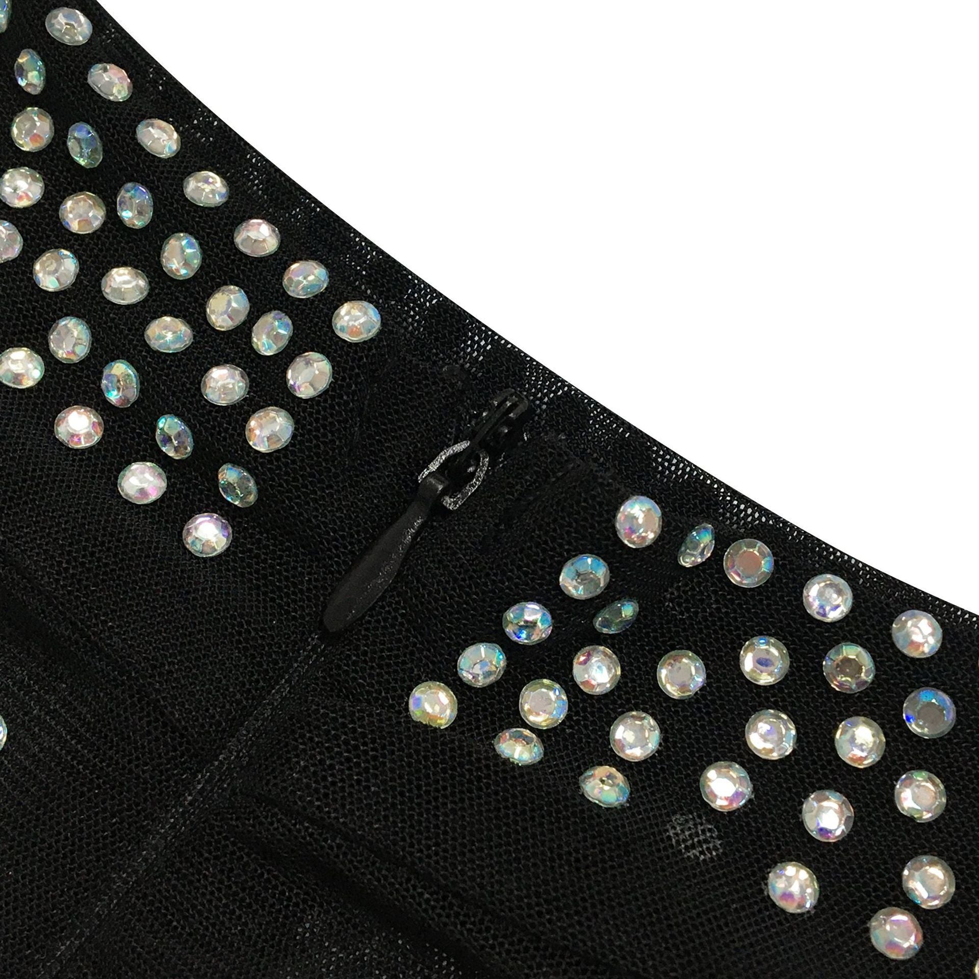 Women Sexy Beaded Mesh See-Through Bodycon Dress 17