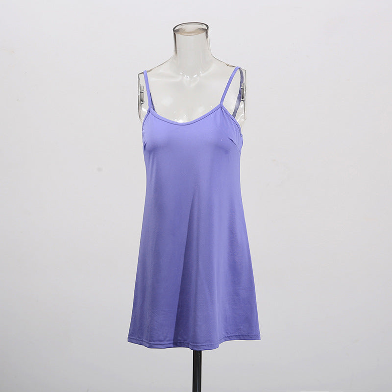 Women Solid Puff Sleeve Short Skirt Lace-Up Dress 9