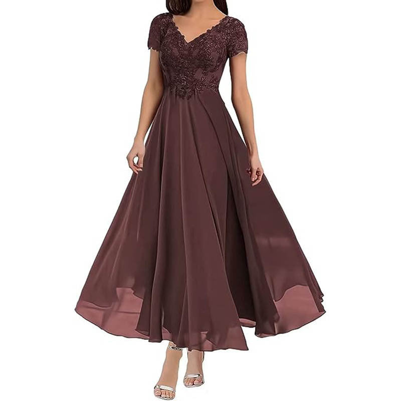 Plus Size Women V-neck Chiffon Formal Party evening dress（Processing time need 3-6 days） 6