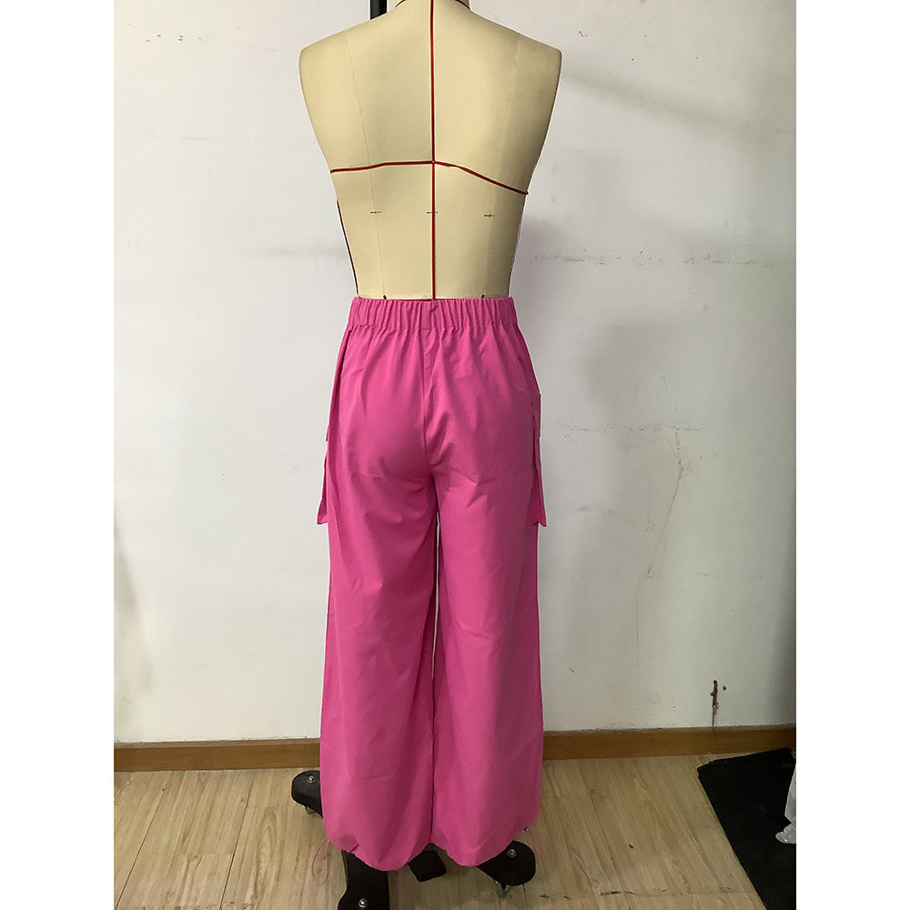 Women Casual Cargo Wide Leg Pants 8