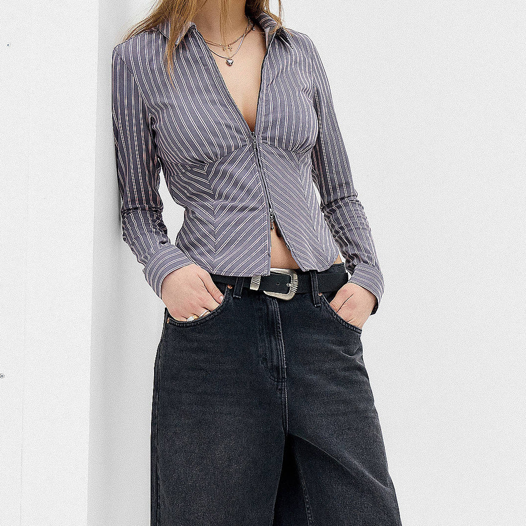 Autumn Winter Women's Casual Striped Long Sleeve Shirt 7