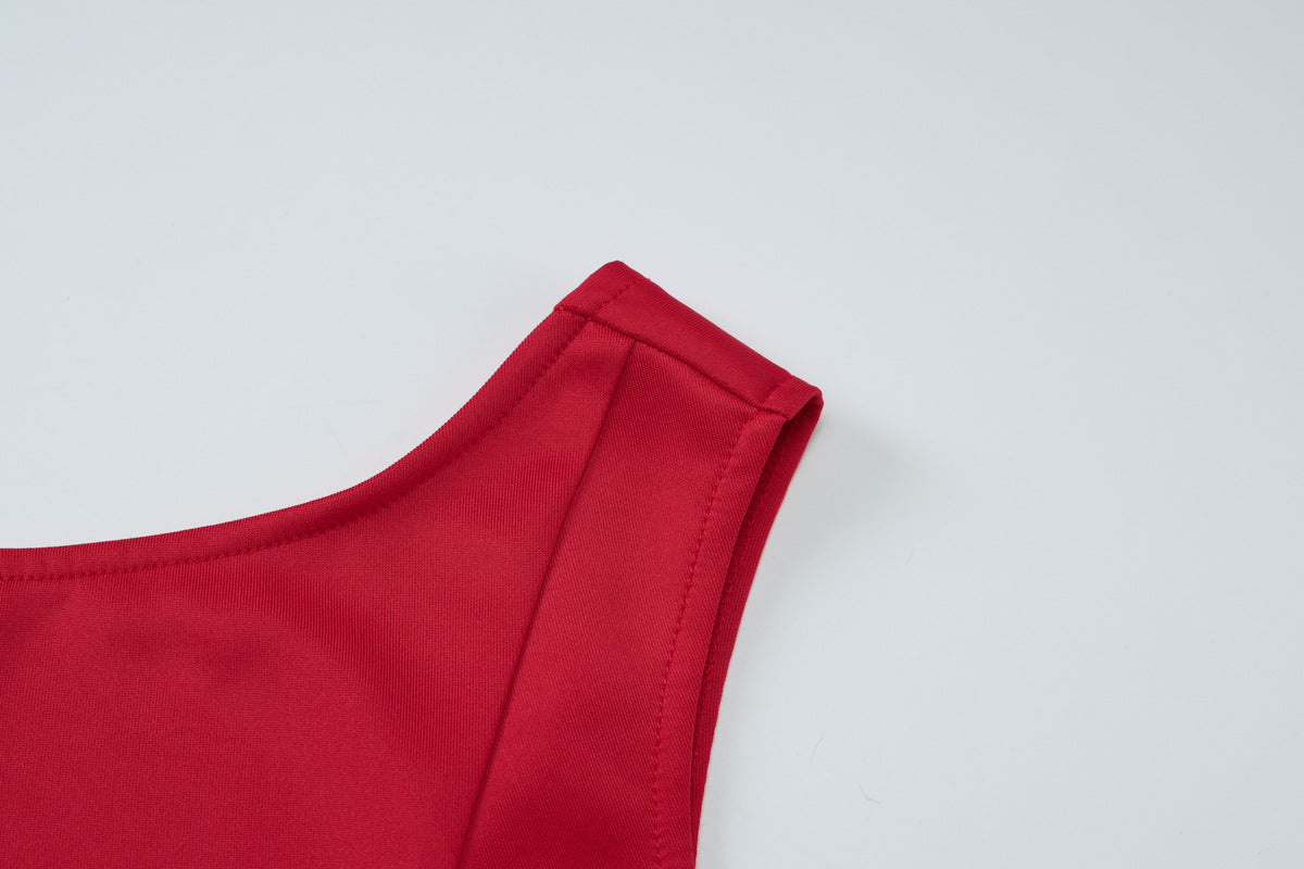 Women Winter Solid Sleeveless Sexy Backless Dresses 13