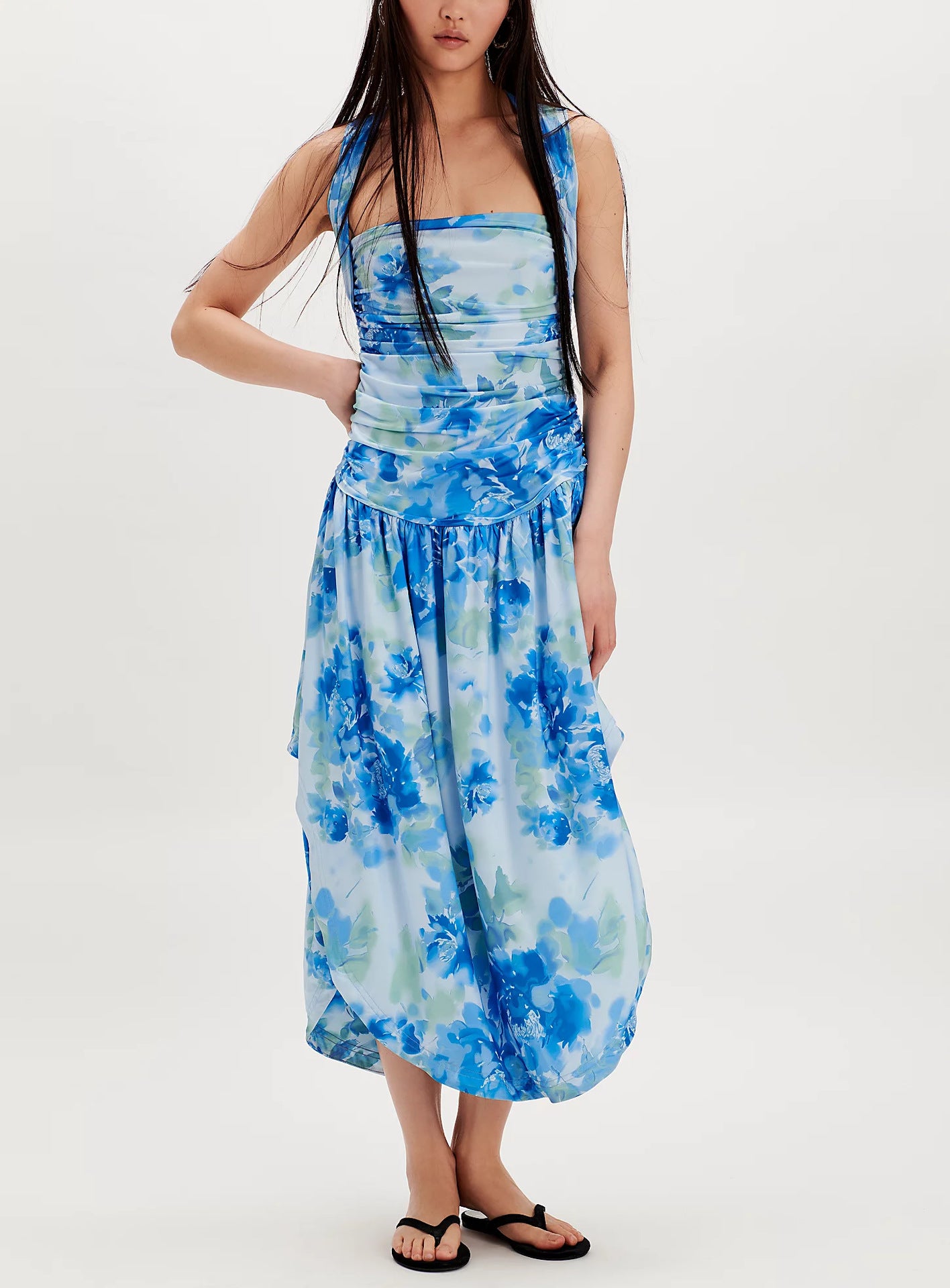 Women Holidays cross-strap print dress