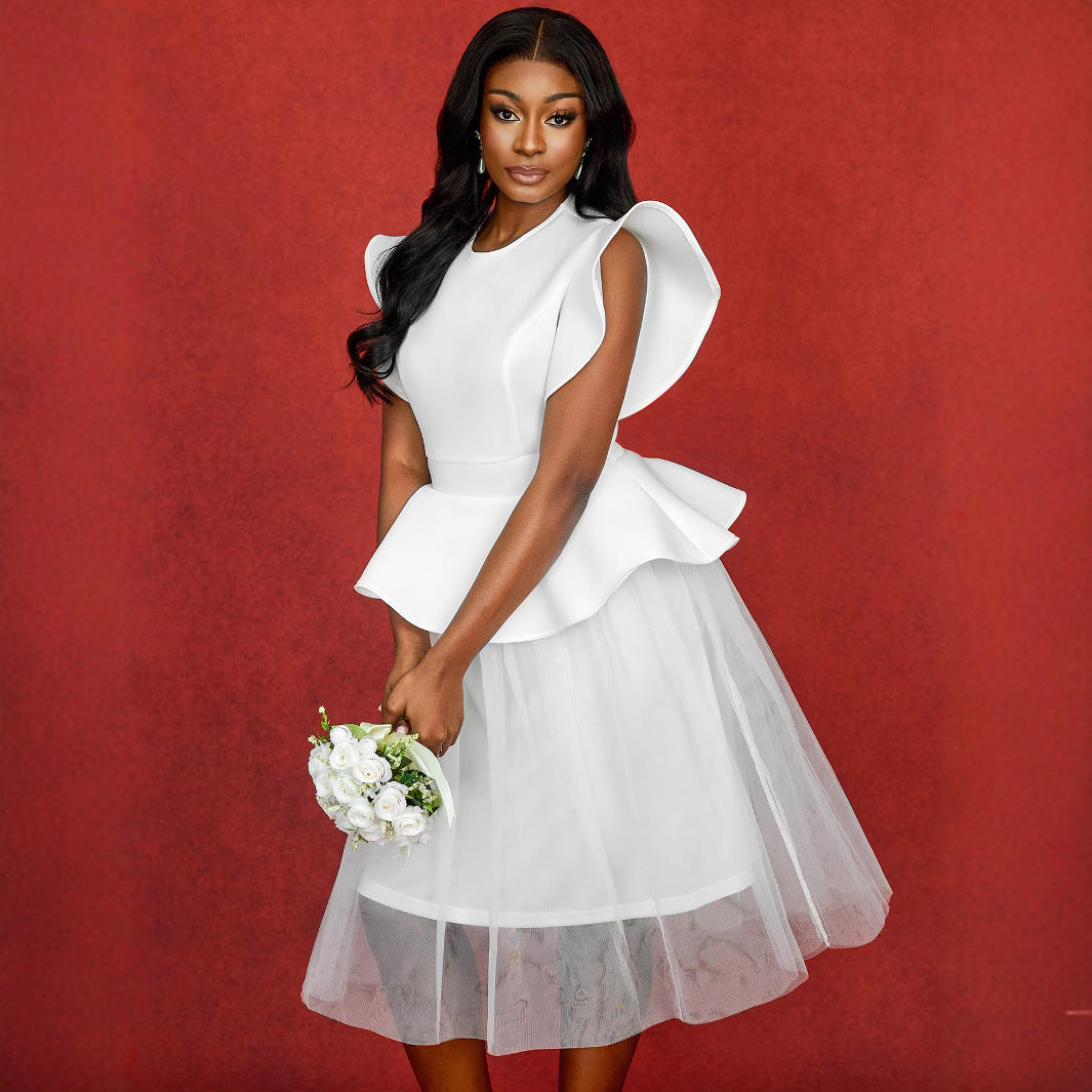 Puffy Ruffle Dress Cocktail & Wedding Party Gown 4