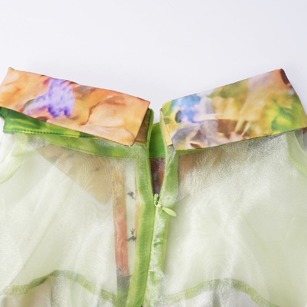 Plus Size Women Spring and Summer Tie-Dye Print Dress 22