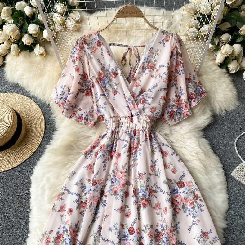 Women Summer Sexy V-Neck Beach Holidays Dress 49