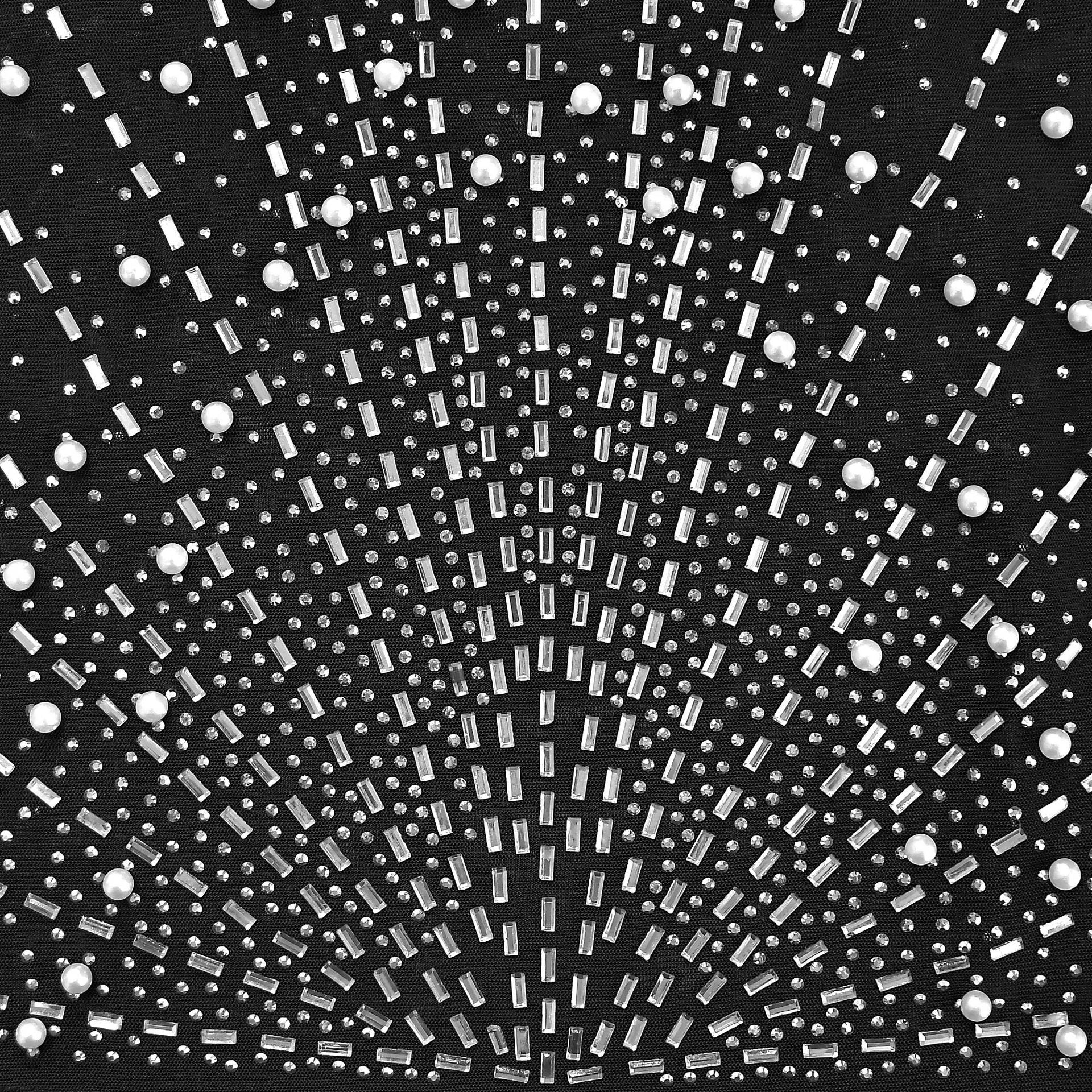 Women Solid Beaded Mesh Sleeveless Dress 20