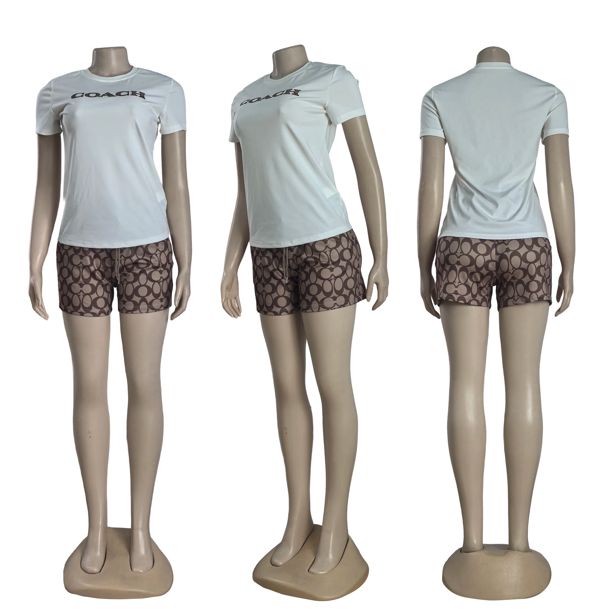 Women casual printed short-sleeved Top and shorts two-piece set 16