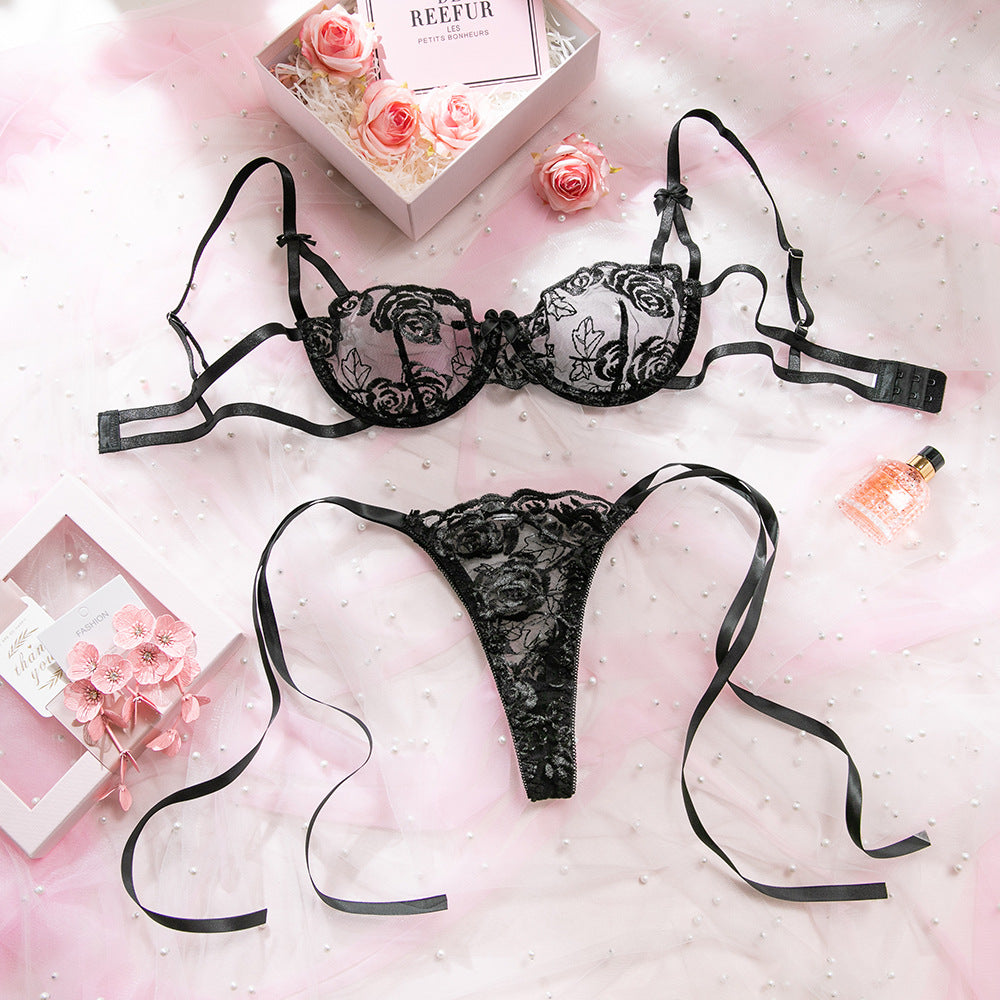 Sexy Embroidery Bra Lingerie Set 7