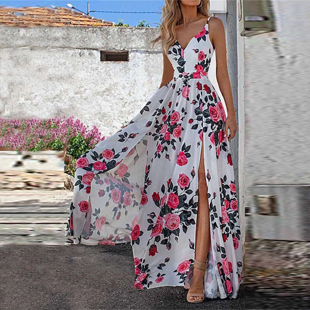 Women V Neck Strap Dress