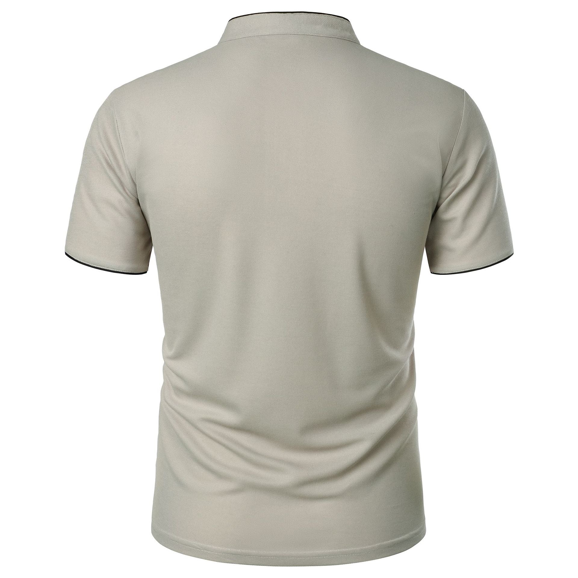 Men's Summer Solid Short Sleeve Polo T-shirt 43