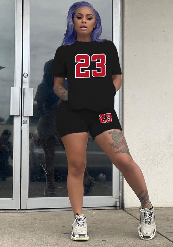 Women Letter Print Sexy Top and Shorts Two-Piece Set