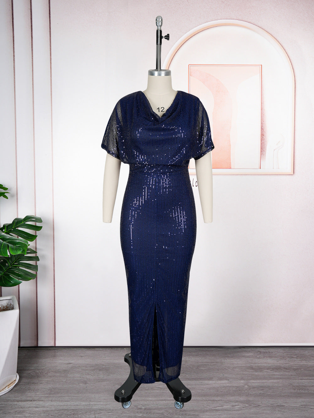 Evening Gown Formal Party African Fashion Sequin Plus Size Women's Chic Dress 13