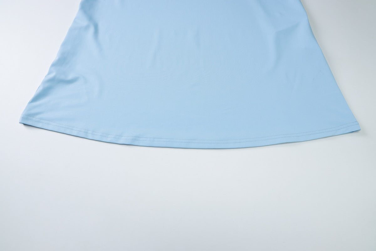 Women Summer Sexy V Neck Backless Fit Solid Knot Strap Dress 12