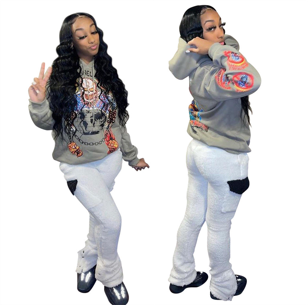 Women's Autumn Winter Fashion Slim Fleece Casual Trousers 7