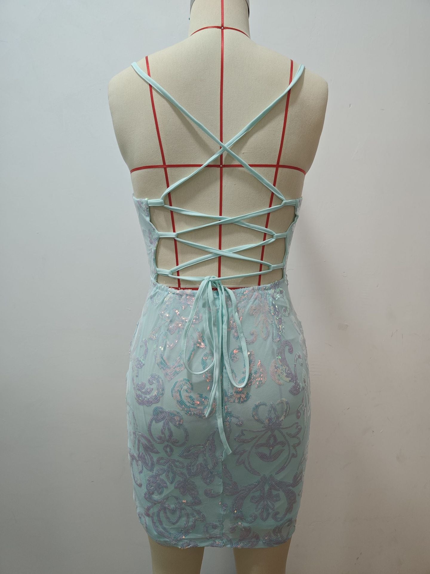 Women's Summer Sequin Sexy Slim Mini Dress 11